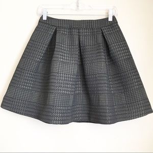 Express High Waisted Houndstooth Skater Skirt